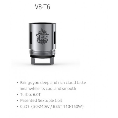 Smok TFV8 - V8-T6 Sextuple Coil Atomizer Başlığı (0.2 oHm) - 1 ADET